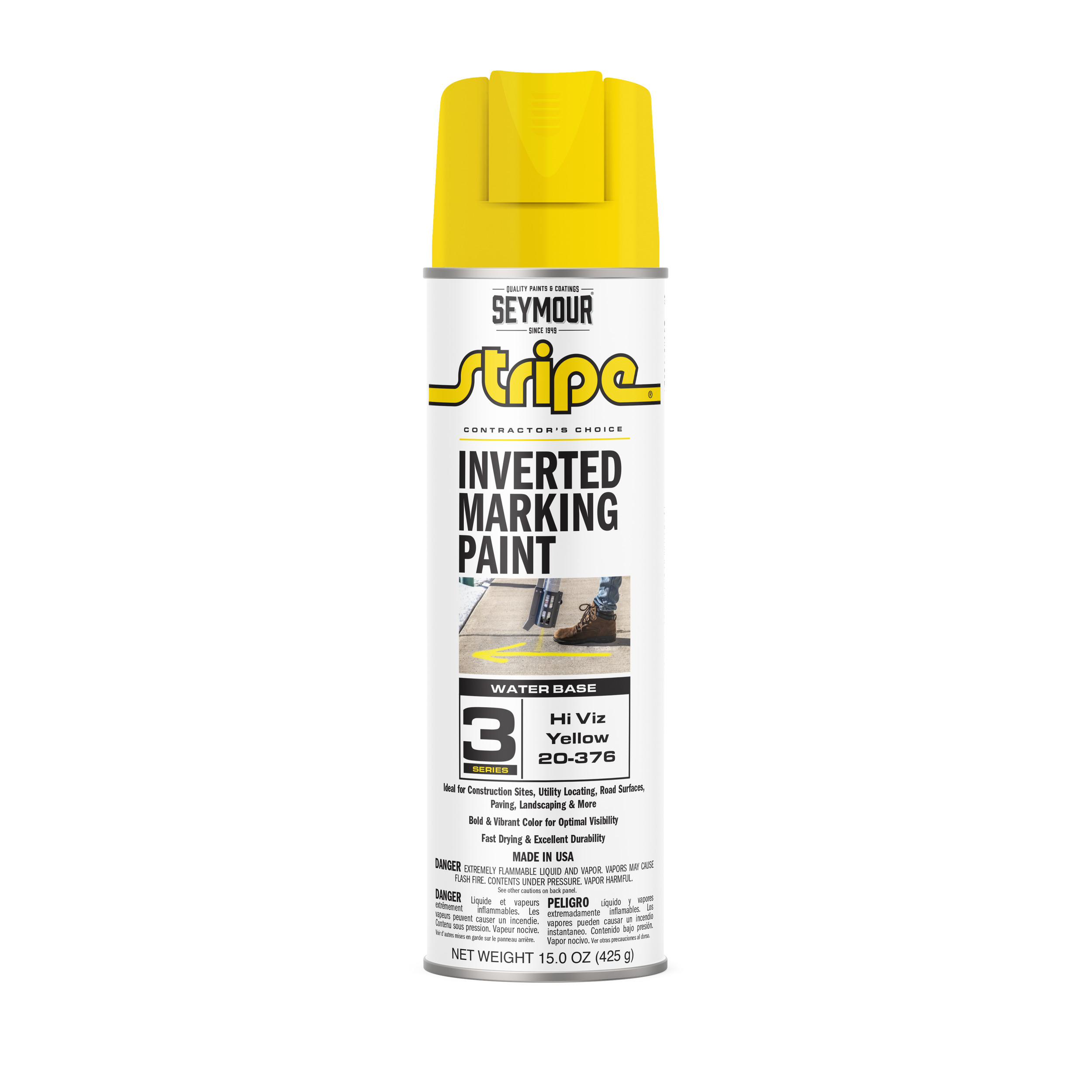 Seymour 20oz Yellow Fluorescent Inverted Tip Paint - Marking Supplies